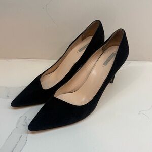 Giorgio Armani Black Suede Mid Heels Size 38.5